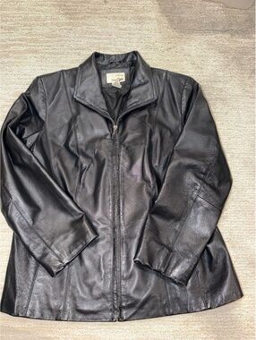 East 5th black leather jacket